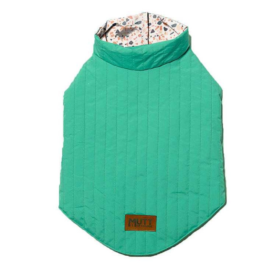 Dogs Mutt Of Course Sweaters, Raincoats & Shoes | Mutt Of Course Reversible Dog Jacket (Wind And Waterproof) - Retro Green