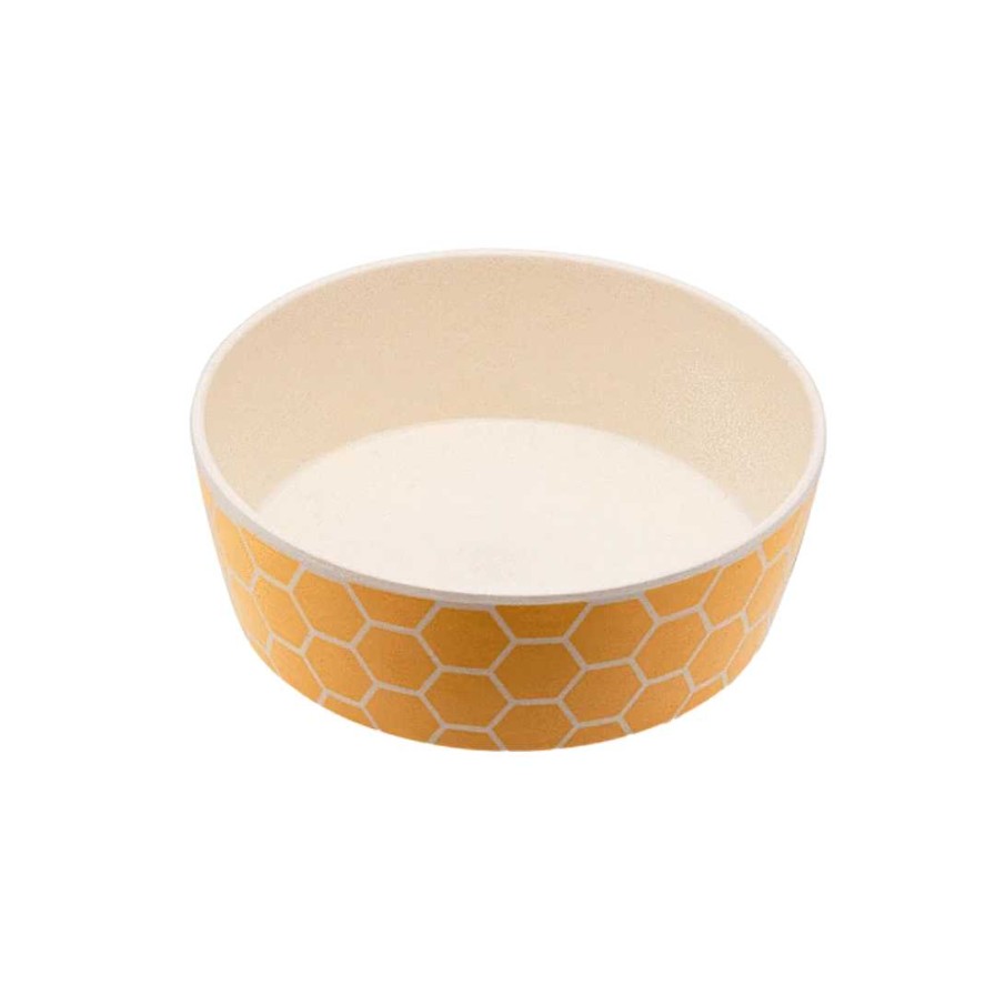 Dogs Becopets Bowls & Feeders | Becopets Classic Bamboo Bowl - Honeycomb