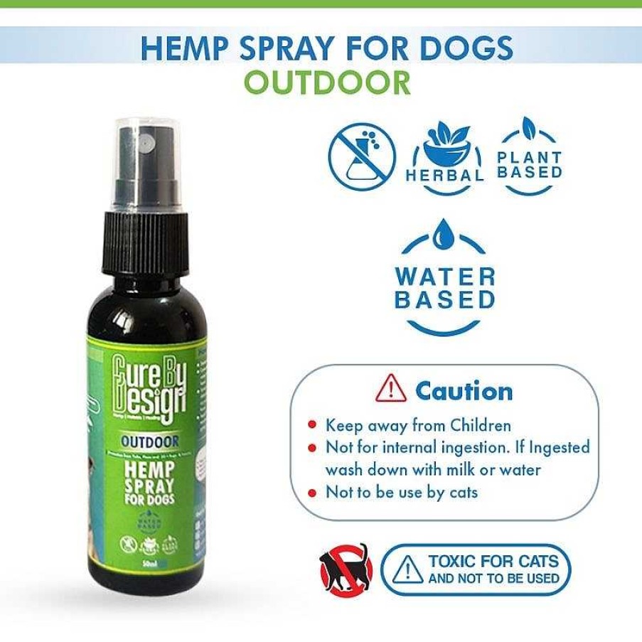 Dogs Cure By Design Flea & Tick | Cure By Design Hemp Spray For Dogs - Outdoor (50Ml)