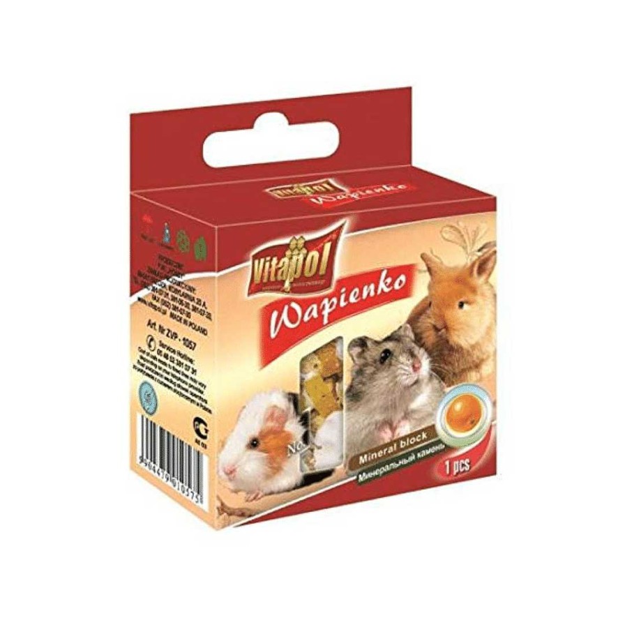 Small Animals Vitapol Vitamins And Supplements | Vitapol Mineral Block For Rabbits & Rodents - Orange (40G)