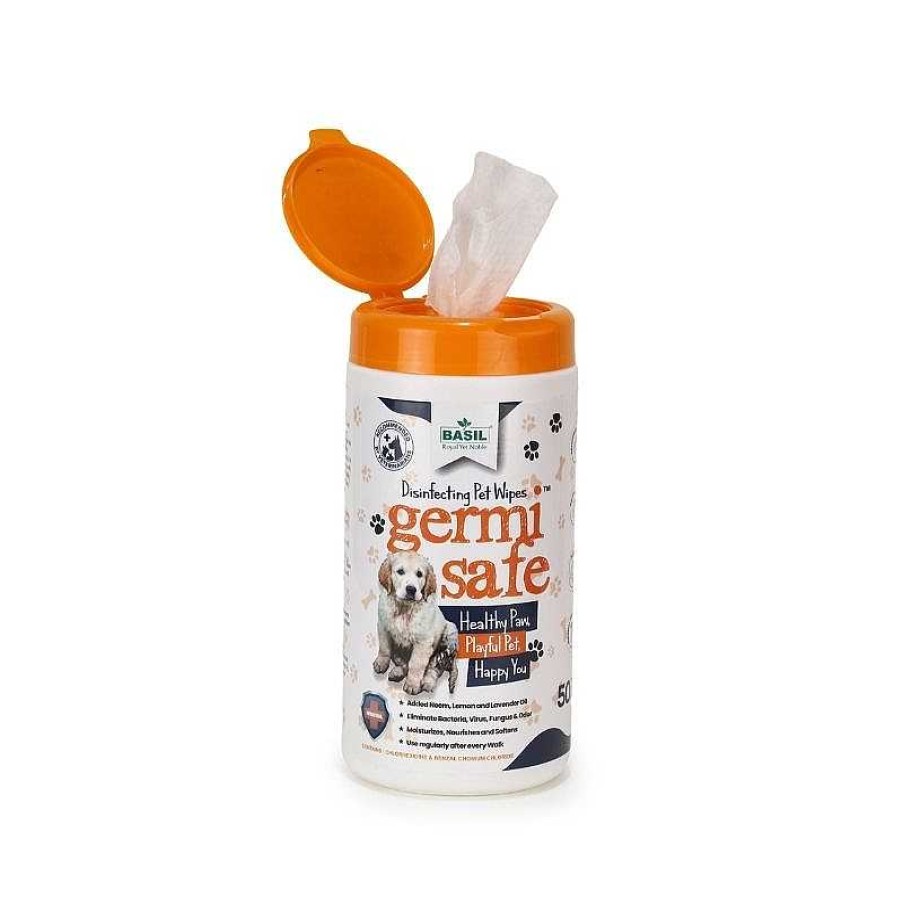 Dogs Basil Grooming | Basil Germisafe Disinfecting Wipes For Dogs (50 Wipes)