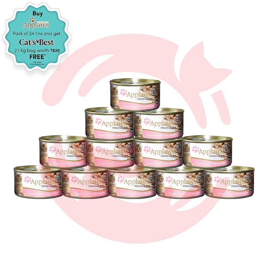 Cats Applaws Wet Food | Applaws Wet Cat Food - Tuna Fillet With Prawn (70G X 12 Cans)