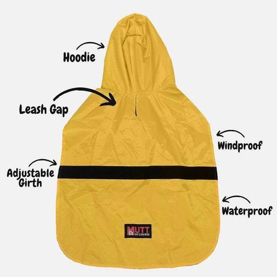 Dogs Mutt Of Course Sweaters, Raincoats & Shoes | Mutt Of Course Dog Raincoat - Yellow