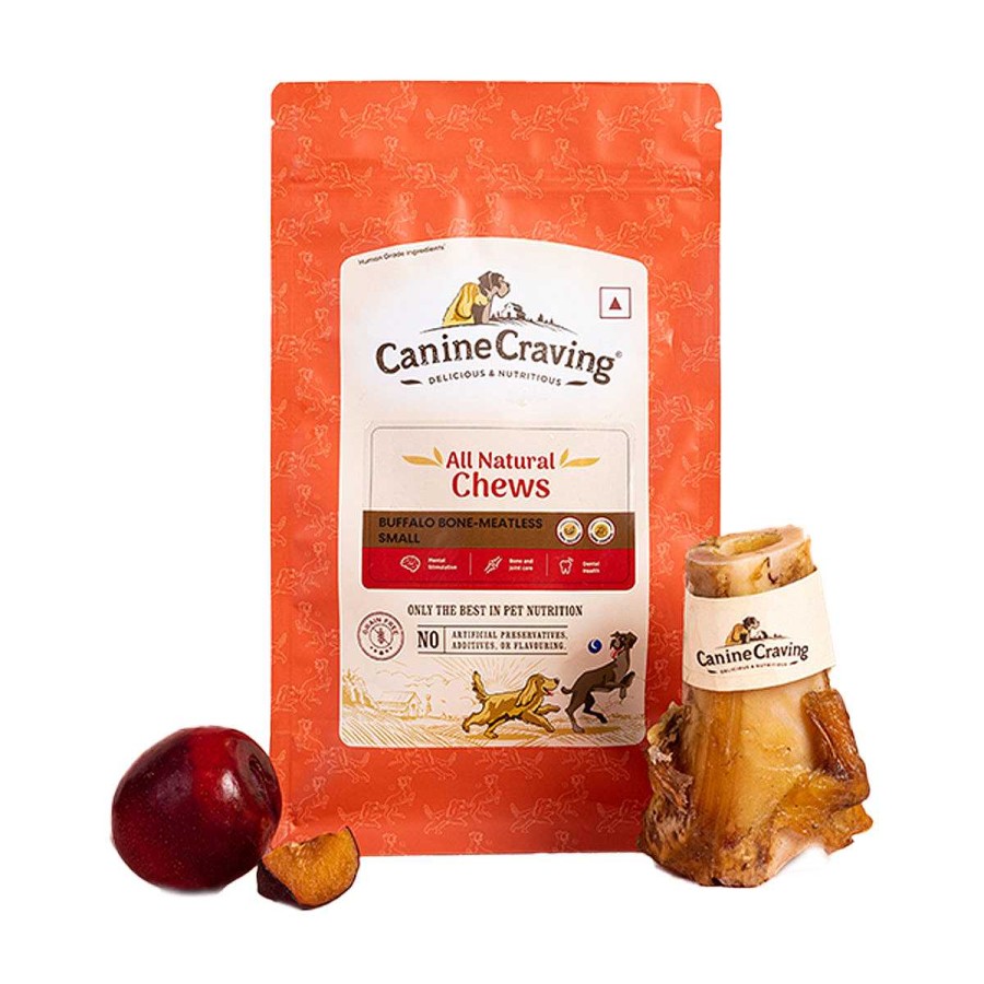 Dogs Canine Craving Natural Treats | Canine Craving Dog Treats - Bone Chew - Meatless Buffalo (Small) (1Pc)