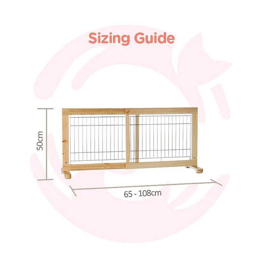 Dogs Trixie Gates, Crates & Pens | Trixie Adjustable & Freestanding Dog Barrier For Puppies - Pine Wood