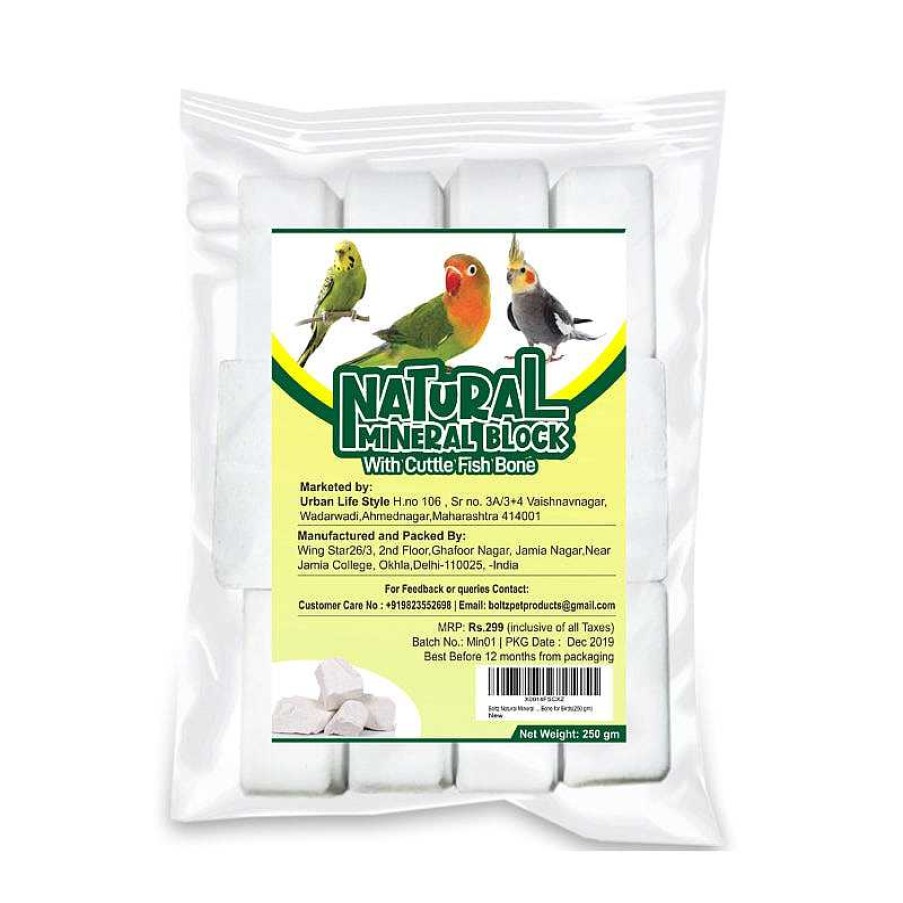 Birds Boltz | Boltz Natural Mineral Block For Birds With Cuttlefish Bone (250G)