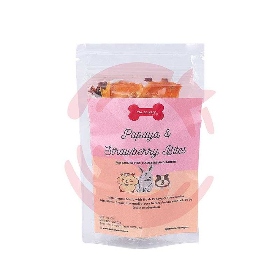 Small Animals The Barkery by NV Small Animal Treats | The Barkery By Nv Treats For Guinea Pigs, Rabbits & Hamsters - Papaya Bites & Strawberry Bites (20G)