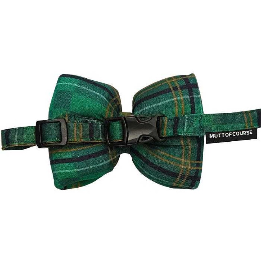 Dogs Mutt Of Course Bows & Bandanas | Mutt Of Course Bow Tie For Dogs - Green Plaid (Limited Christmas Edition)