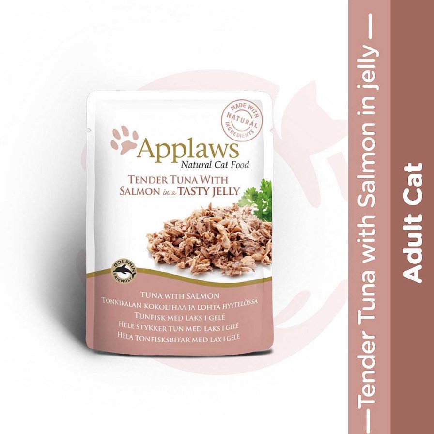 Cats Applaws Wet Food | Applaws Wet Cat Food - Tender Tuna With Salmon In Jelly (70G X 16 Pouches)