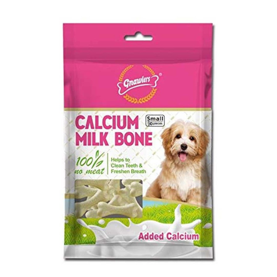 Dogs Gnawlers Dental Treats | Gnawlers Dog Treats - Calcium Milk Bone (Small Bone Treats)