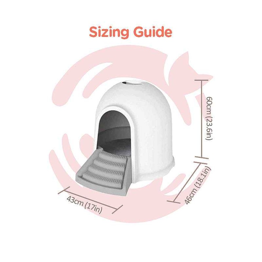 Cats M-Pets Cat Litter Trays | M-Pets Igloo Cat Litter Box 2-In-1