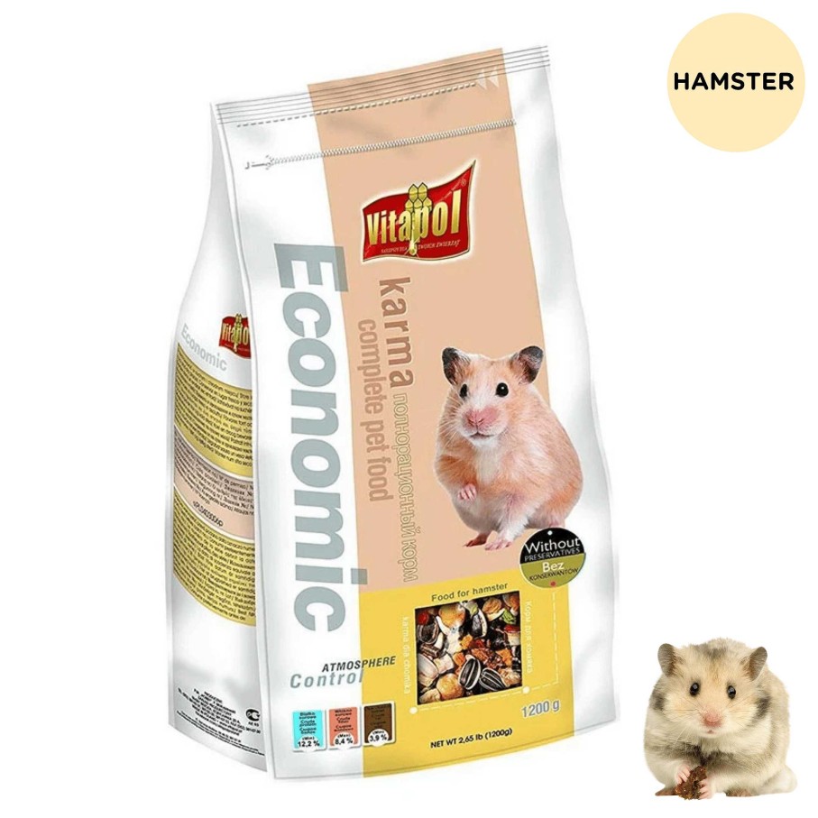 Small Animals Vitapol Pellets | Vitapol Economic Food For Hamsters (1.2Kg)