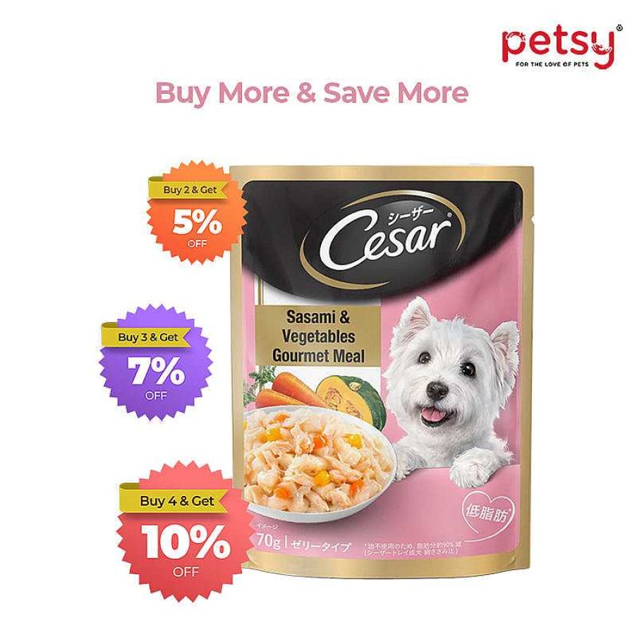 Dogs Cesar Wet Food | Cesar Premium Adult Wet Dog Food (Gourmet Meal) - Sasami & Vegetables 70G (Pack Of 16)