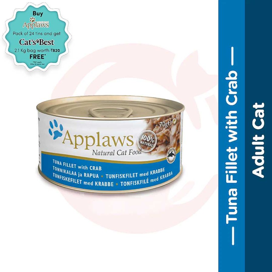 Cats Applaws Wet Food | Applaws Wet Cat Food - Tuna Fillet With Crab (70G X 12 Cans)