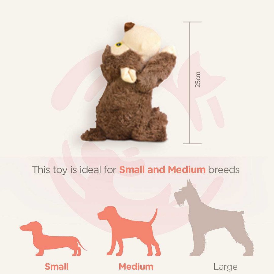 Dogs Barkbutler Toys | Barkbutler Dog Toys - Boh The Bear (Medium Breeds)