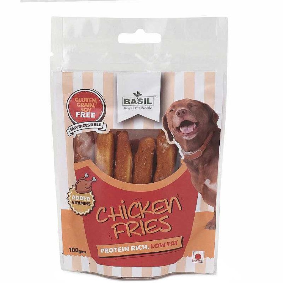 Dogs Basil Soft & Chewy Treats | Basil Dog Treats - Chicken Fries (100G)