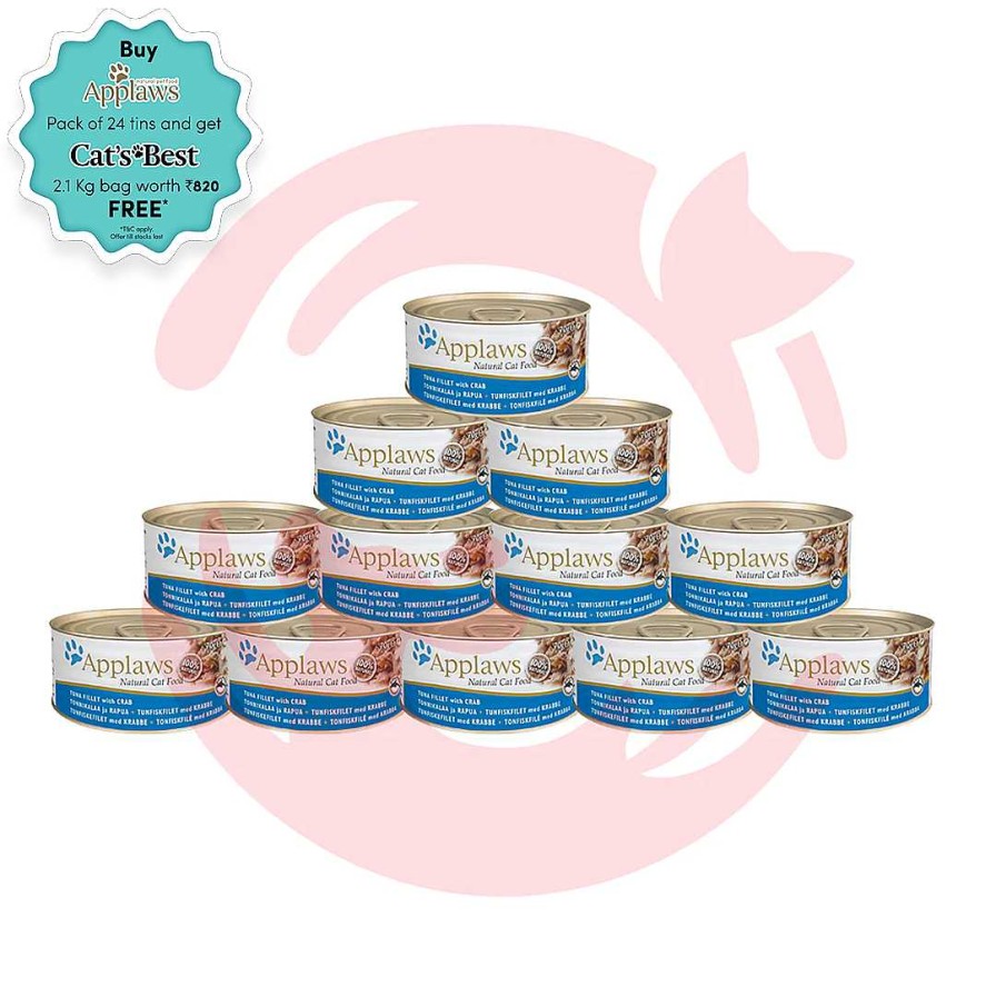 Cats Applaws Wet Food | Applaws Wet Cat Food - Tuna Fillet With Crab (70G X 12 Cans)