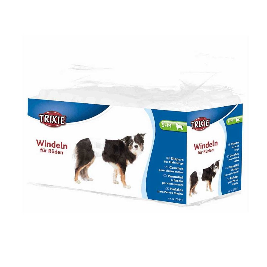 Dogs Trixie Health Care Aids | Trixie Disposable Diaper For Male Dogs - Pack Of 12