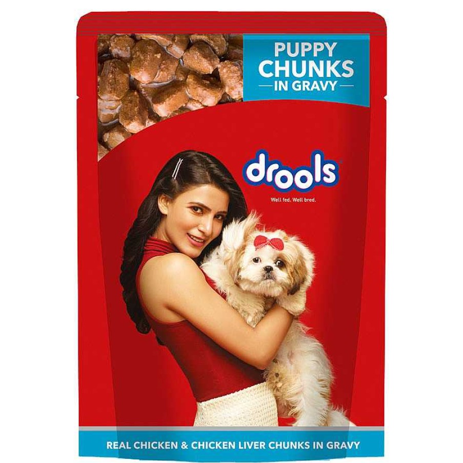 Dogs Drools Wet Food | Drools Wet Food For Puppies - Real Chicken And Chicken Liver Chunks In Gravy