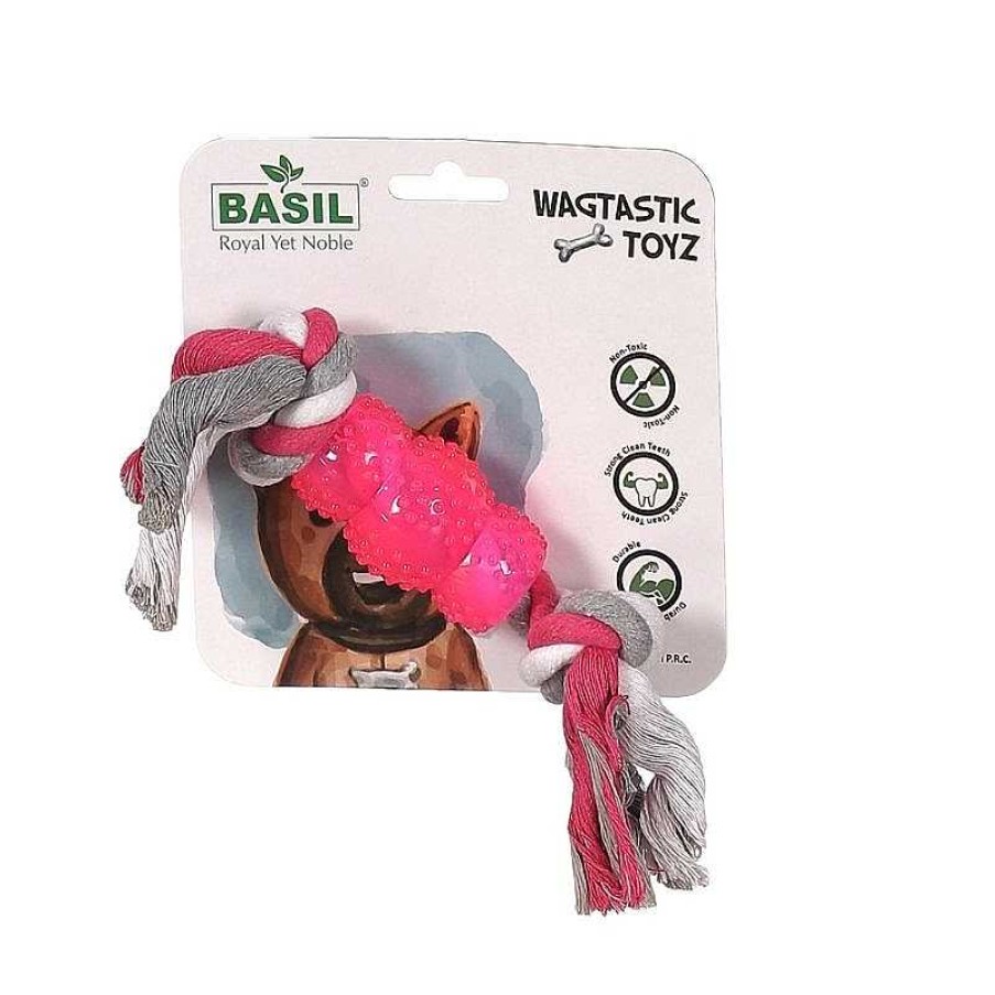 Dogs Basil Toys | Basil Dog Toys - Cotton Rope With Hard Tpr Center