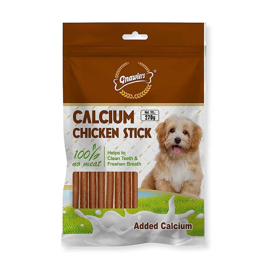 Dogs Gnawlers Dental Treats | Gnawlers Dog Treats - Calcium Chicken Sticks (270G)