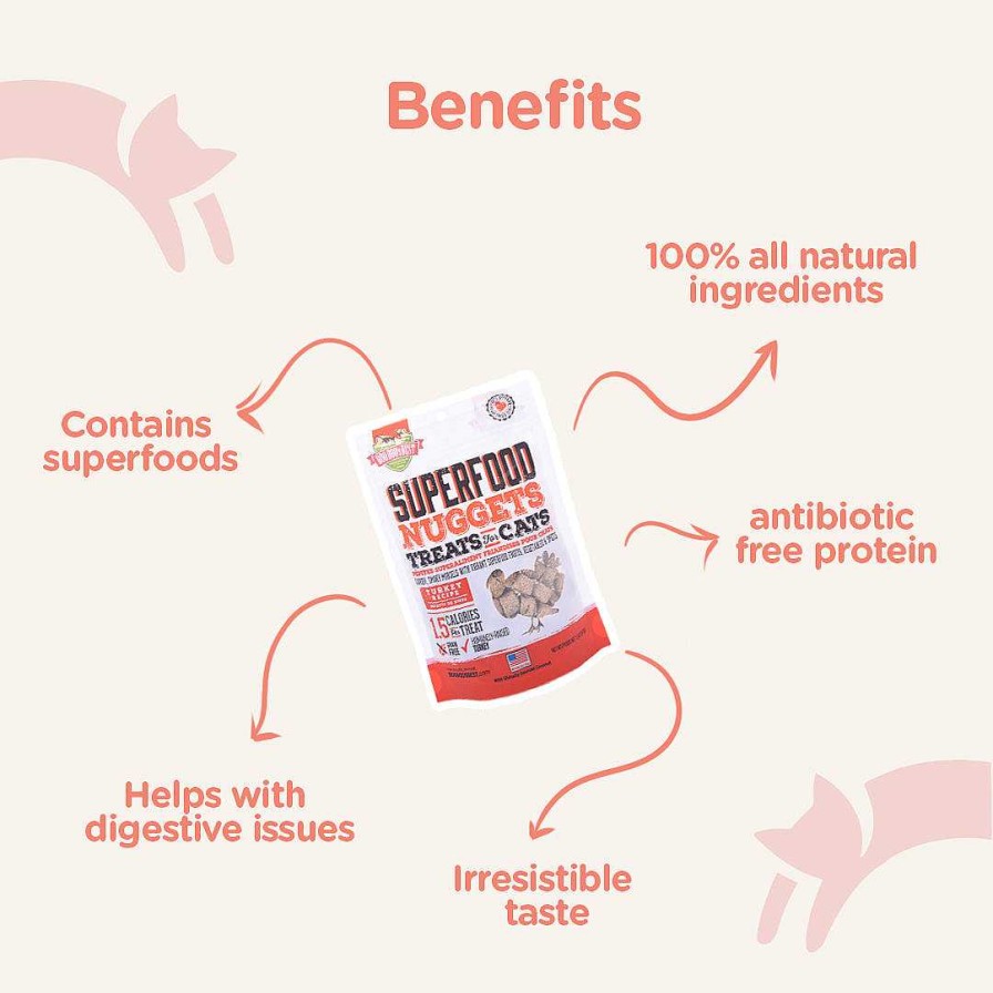 Cats Boo Boo's Best Treats | Boo Boo'S Best Superfood Nuggets Cat Treats - Turkey (57G)