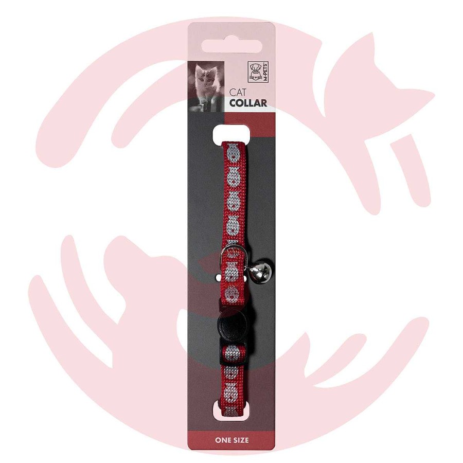 Cats M-Pets Cat Collars | M-Pets Cat Collar - Reflective - Red