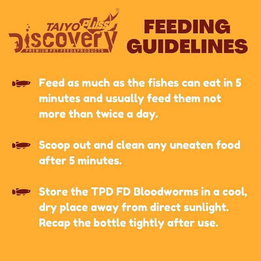 Fishes & Turtles Taiyo Pluss Discovery Worms | Taiyo Pluss Discovery Fish Food - Freeze Dried Blood Worms