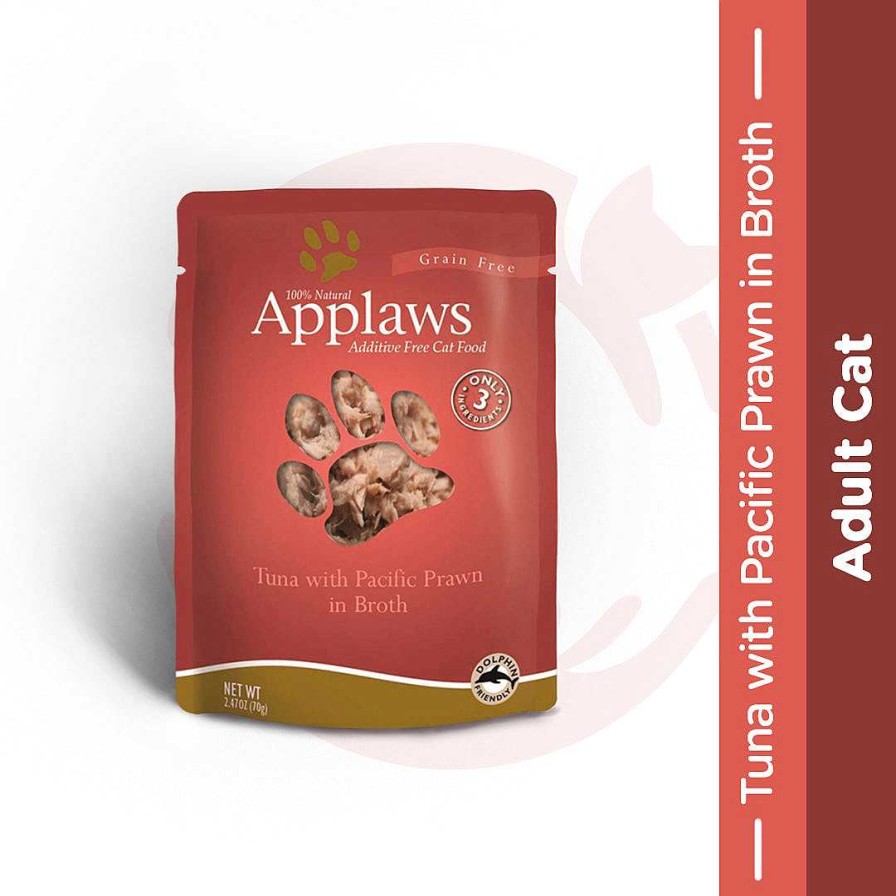 Cats Applaws Wet Food | Applaws Wet Cat Food - Tuna Fillet With Pacific Prawn In Broth (70G X 12 Pouches)