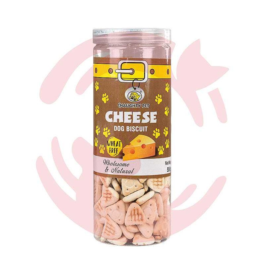 Dogs Naughty Pet Biscuits & Cookies | Naughty Pet Dog Treats - Cheese Biscuits Jar (Veg) (550G)