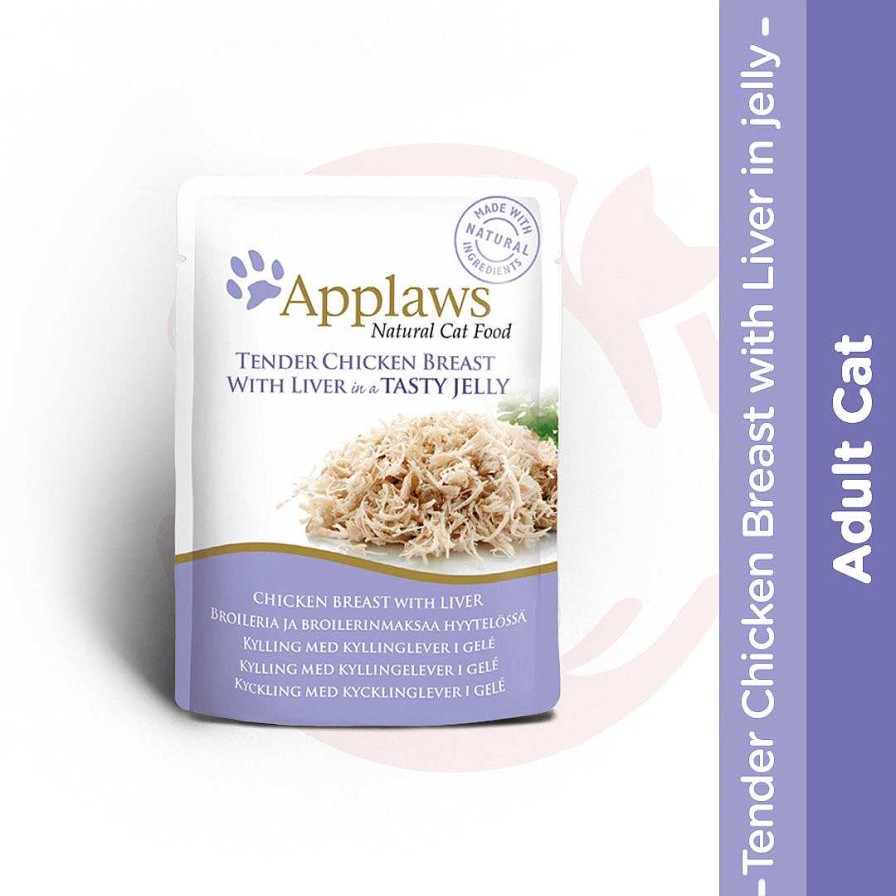 Cats Applaws Wet Food | Applaws Wet Cat Food - Tender Chicken Breast With Liver In Jelly (70G X 16 Pouches)