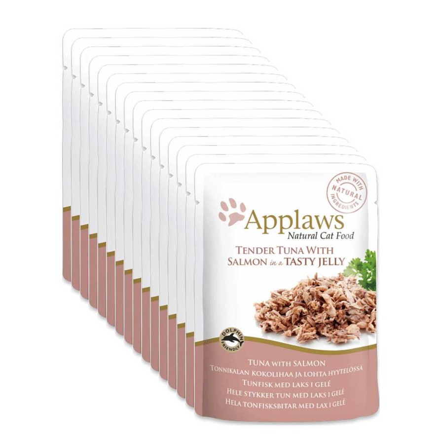 Cats Applaws Wet Food | Applaws Wet Cat Food - Tender Tuna With Salmon In Jelly (70G X 16 Pouches)