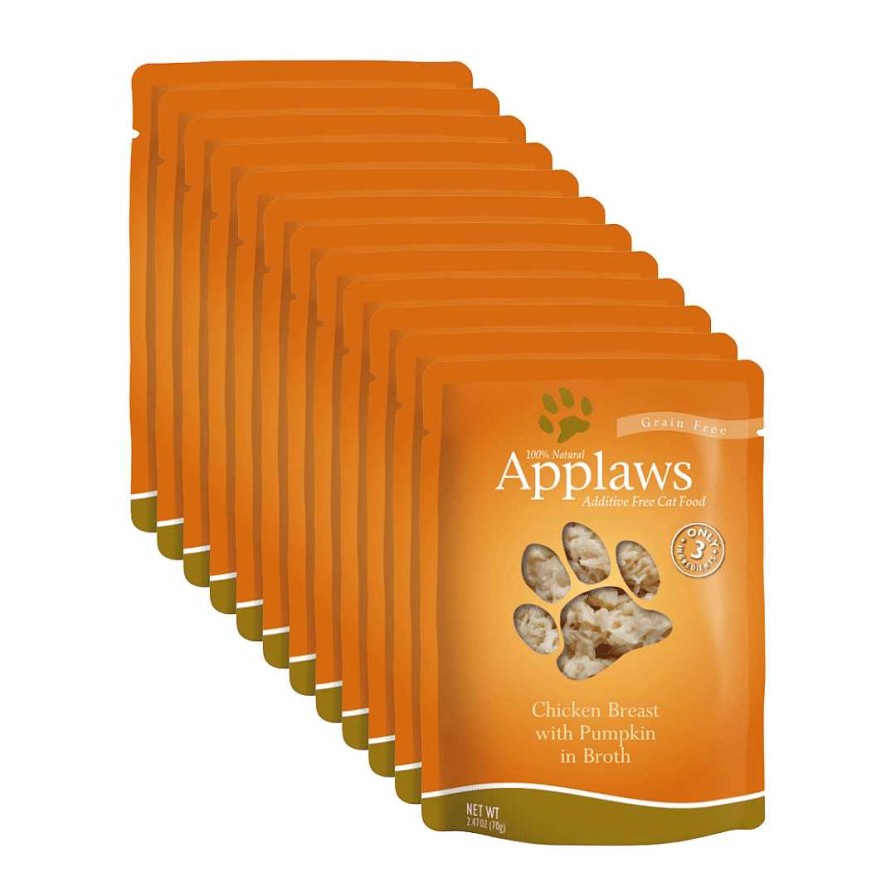 Cats Applaws Wet Food | Applaws Wet Cat Food - Chicken Breast With Pumpkin In Broth (70G X 12 Pouches)