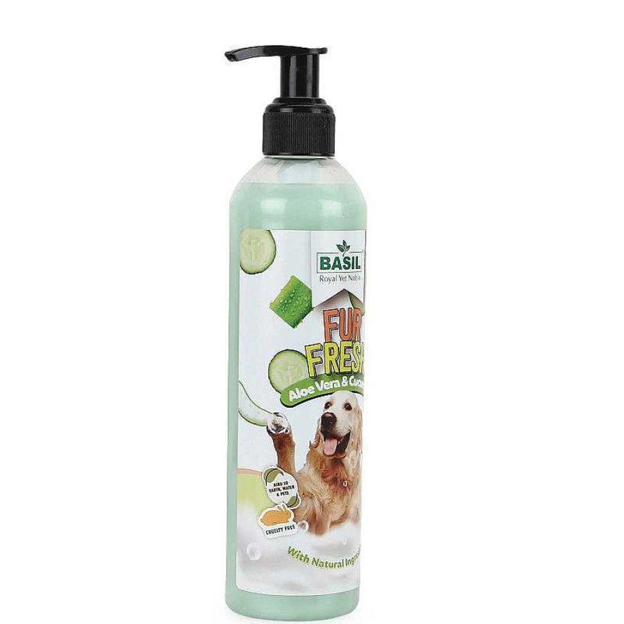 Dogs Basil Grooming | Basil Fur Fresh Deep Cleansing Vegan Shampoo For Dogs - Aloe Vera And Cucumber (300Ml)