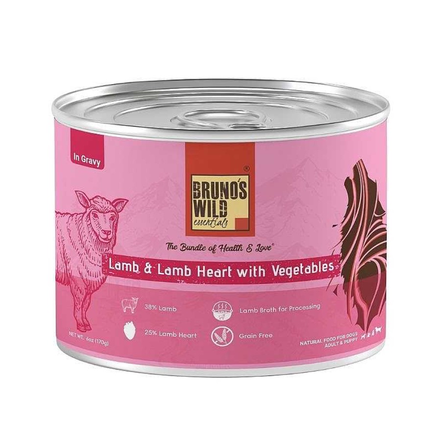 Dogs Brunos Wild Essentials Wet Food | Bruno'S Wild Essentials Wet Dog Food - Lamb And Lamb Heart With Vegetables In Gravy (170G)