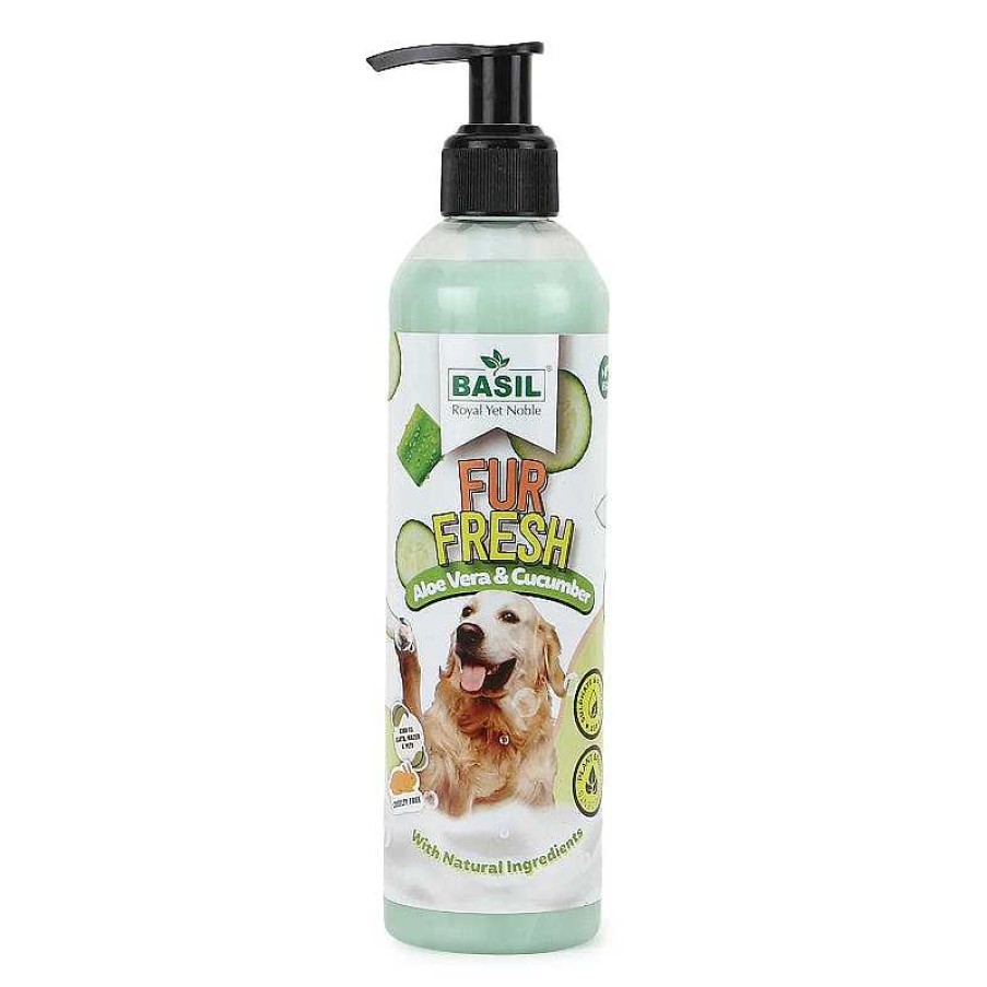 Dogs Basil Grooming | Basil Fur Fresh Deep Cleansing Vegan Shampoo For Dogs - Aloe Vera And Cucumber (300Ml)