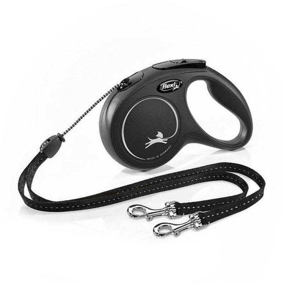 Dogs Flexi Collars & Leashes | Flexi Retractable Leash For Dogs - New Classic Duo Cord (2 Dogs Leash)