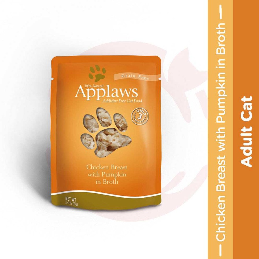 Cats Applaws Wet Food | Applaws Wet Cat Food - Chicken Breast With Pumpkin In Broth (70G X 12 Pouches)