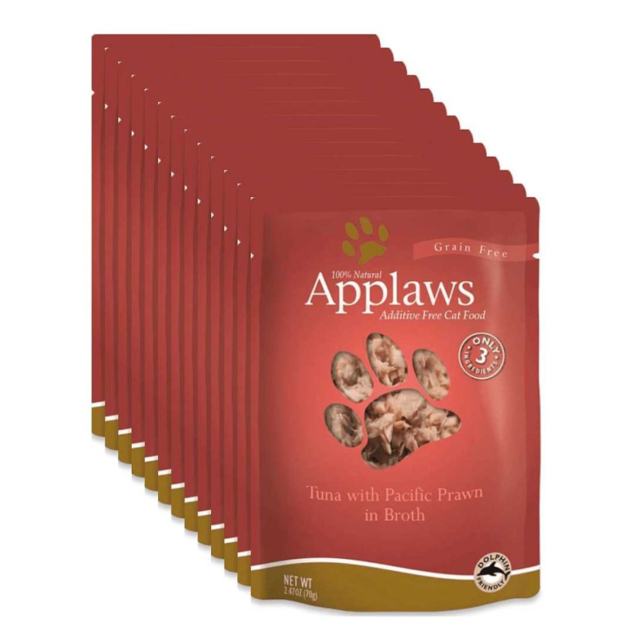 Cats Applaws Wet Food | Applaws Wet Cat Food - Tuna Fillet With Pacific Prawn In Broth (70G X 12 Pouches)