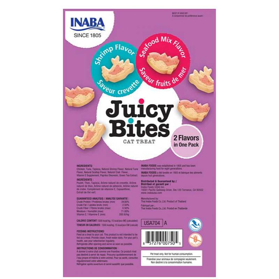 Cats Churu (Inaba Foods) Treats | Churu Cat Treats Juicy Bites - Shrimp & Seafood Mix (3 Sticks X 11G)