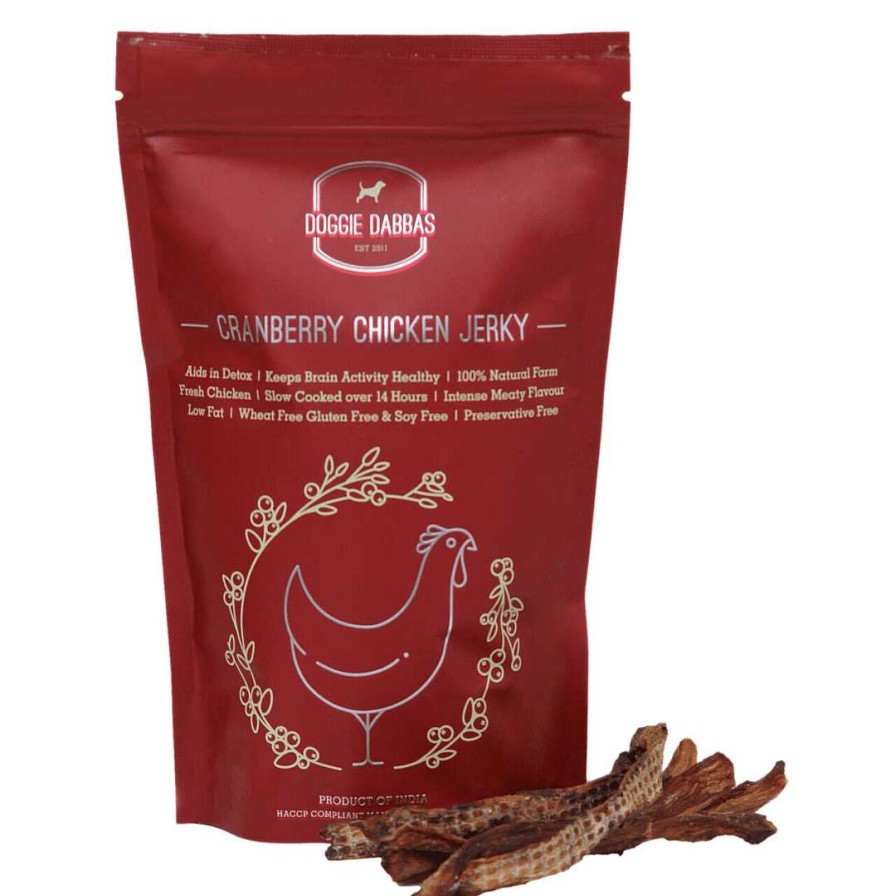 Dogs Doggie Dabbas Jerkies | Doggie Dabbas Dog Treats - Cranberry Chicken Jerky