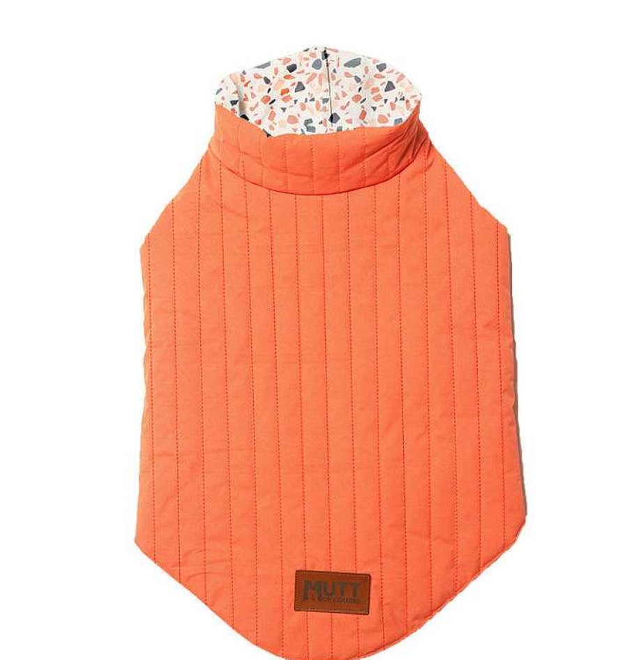 Dogs Mutt Of Course Sweaters, Raincoats & Shoes | Mutt Of Course Reversible Dog Jacket (Wind And Waterproof) - Rustic Orange